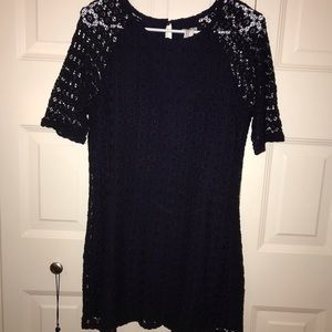 Forever 21 navy blue short lace dress half sleeves
